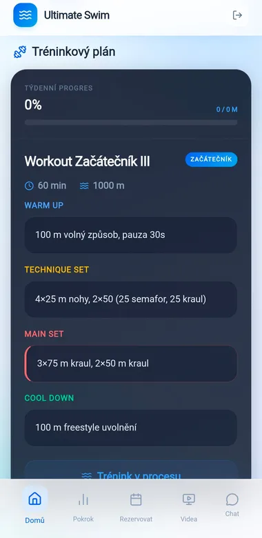 Správa a omluvy lekcí v klientském profilu